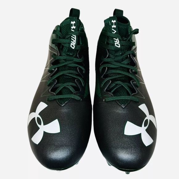 Under Armour Nitro Mid Green Black Football Cleats 1290962-055 Mens Size 14 - Picture 5 of 10